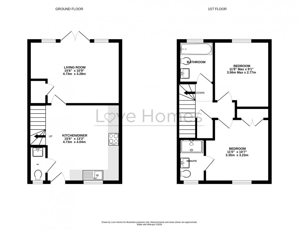 Floorplan for Monetery Croft, Silsoe, MK45 4QN
