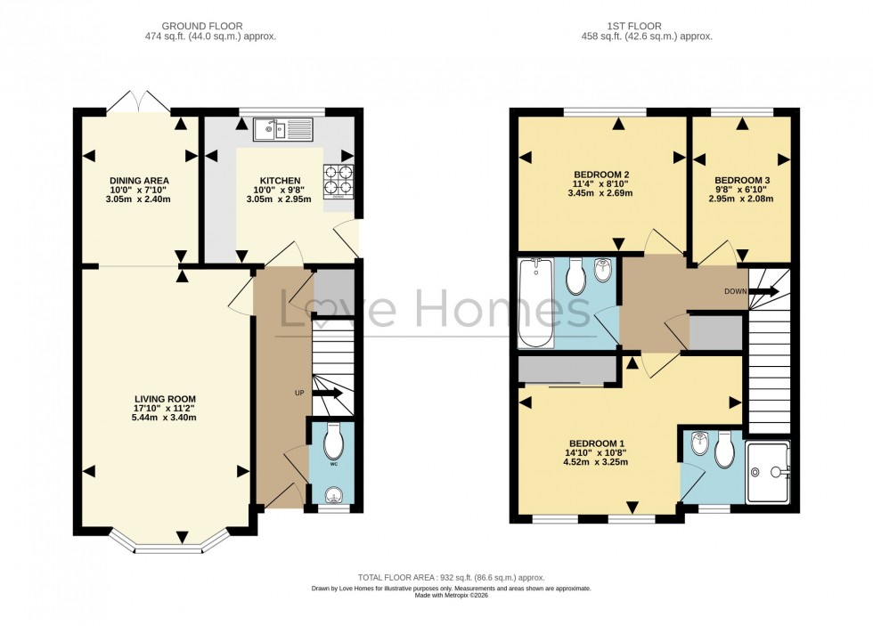 Floorplan for Churchill Drive, Flitwick