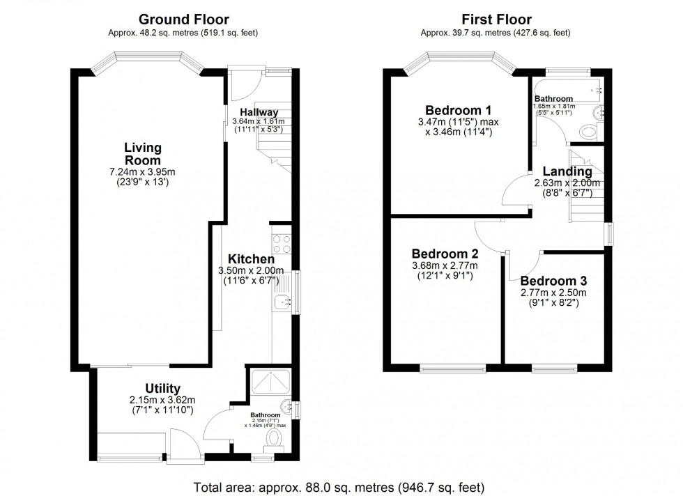 Floorplan for Luton Road, Dunstable, LU5 4LG