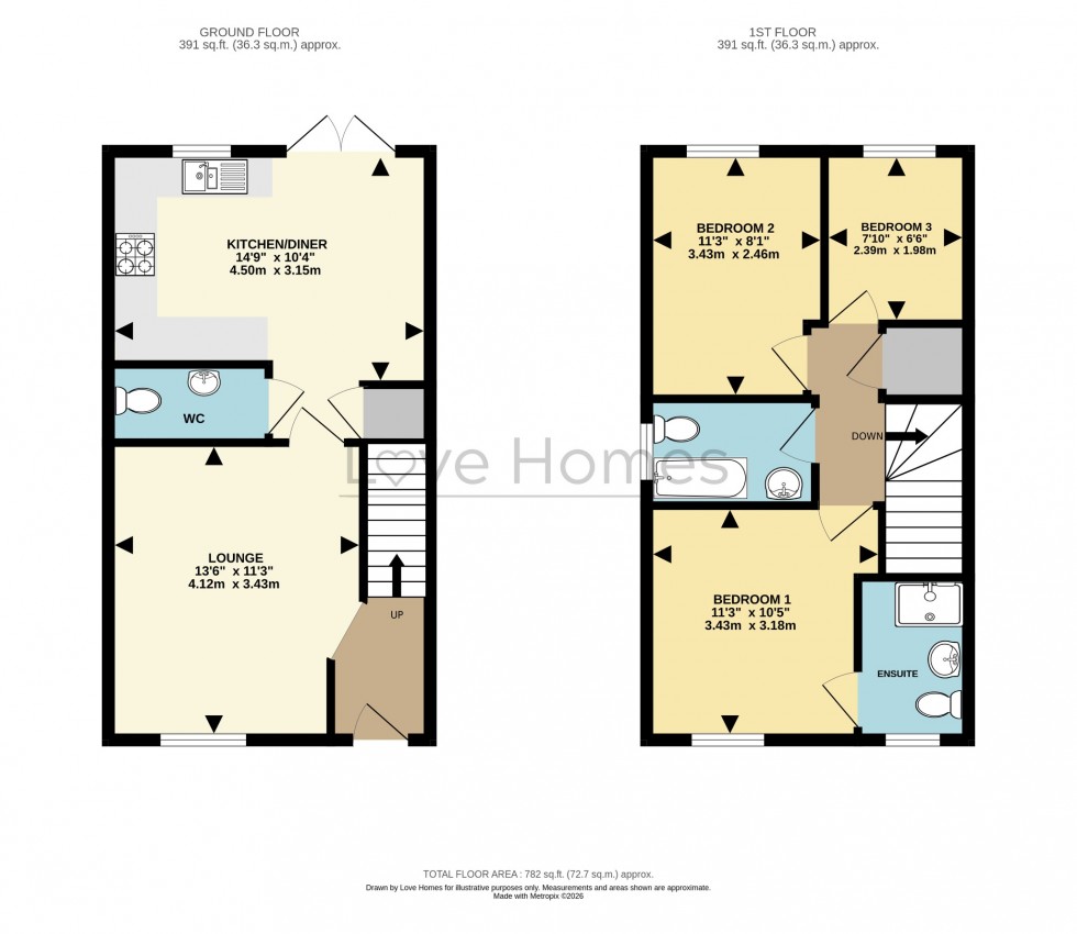 Floorplan for Barrow Lane, Houghton Conquest