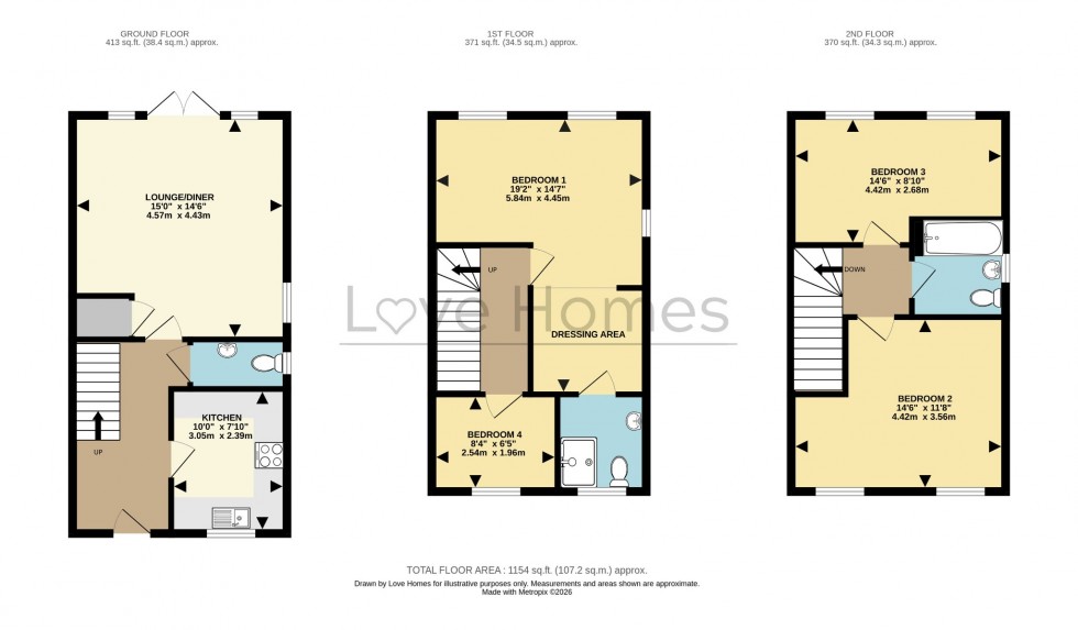 Floorplan for James Place, Flitwick