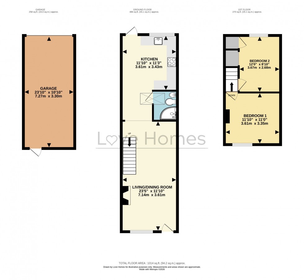 Floorplan for Peakes End, Steppingley