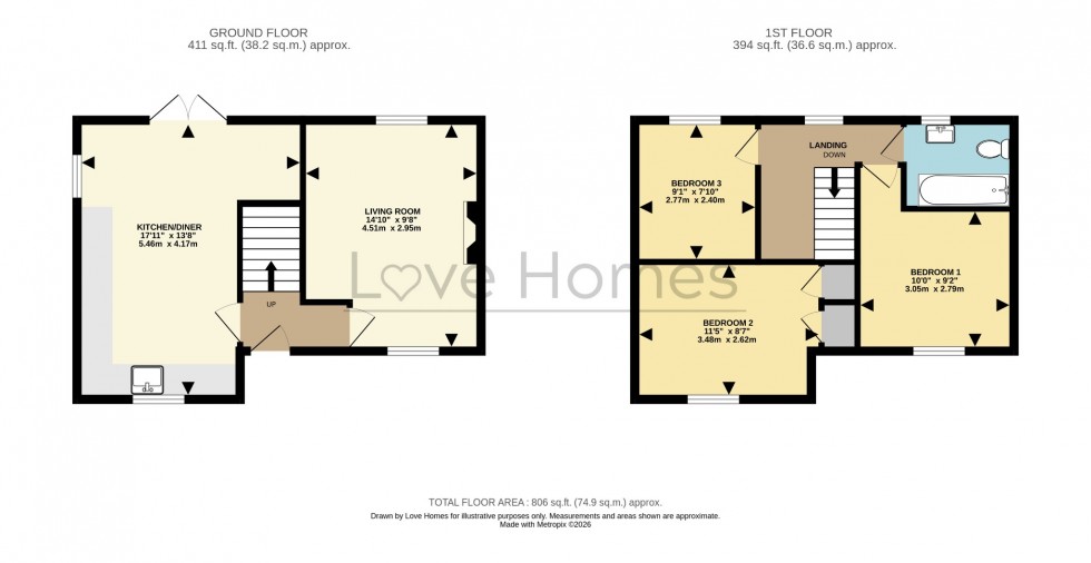 Floorplan for The Crescent, Ampthill