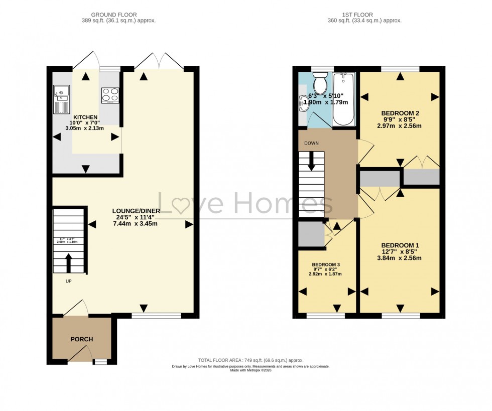 Floorplan for Flitwick, Bedford, Bedfordshire, MK45