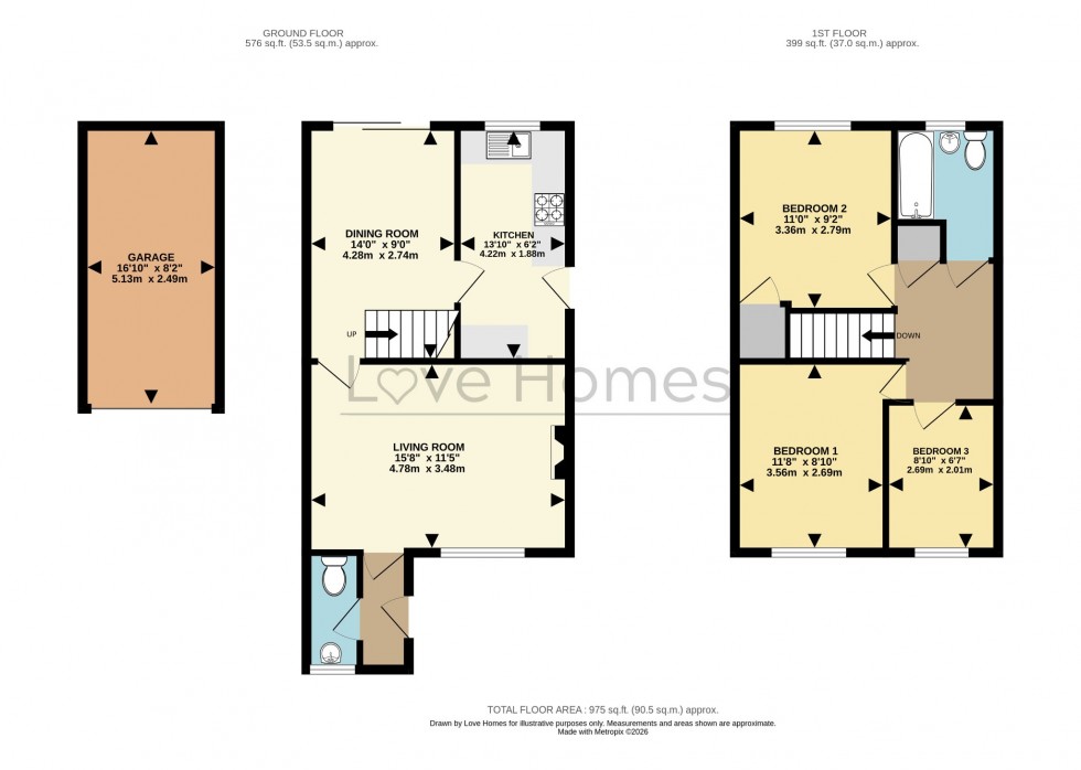Floorplan for Ely Close, Flitwick