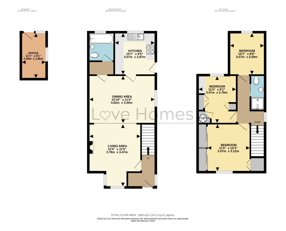 Floorplan for High Street, Pulloxhill