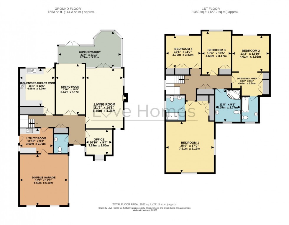 Floorplan for Highfields, Westoning