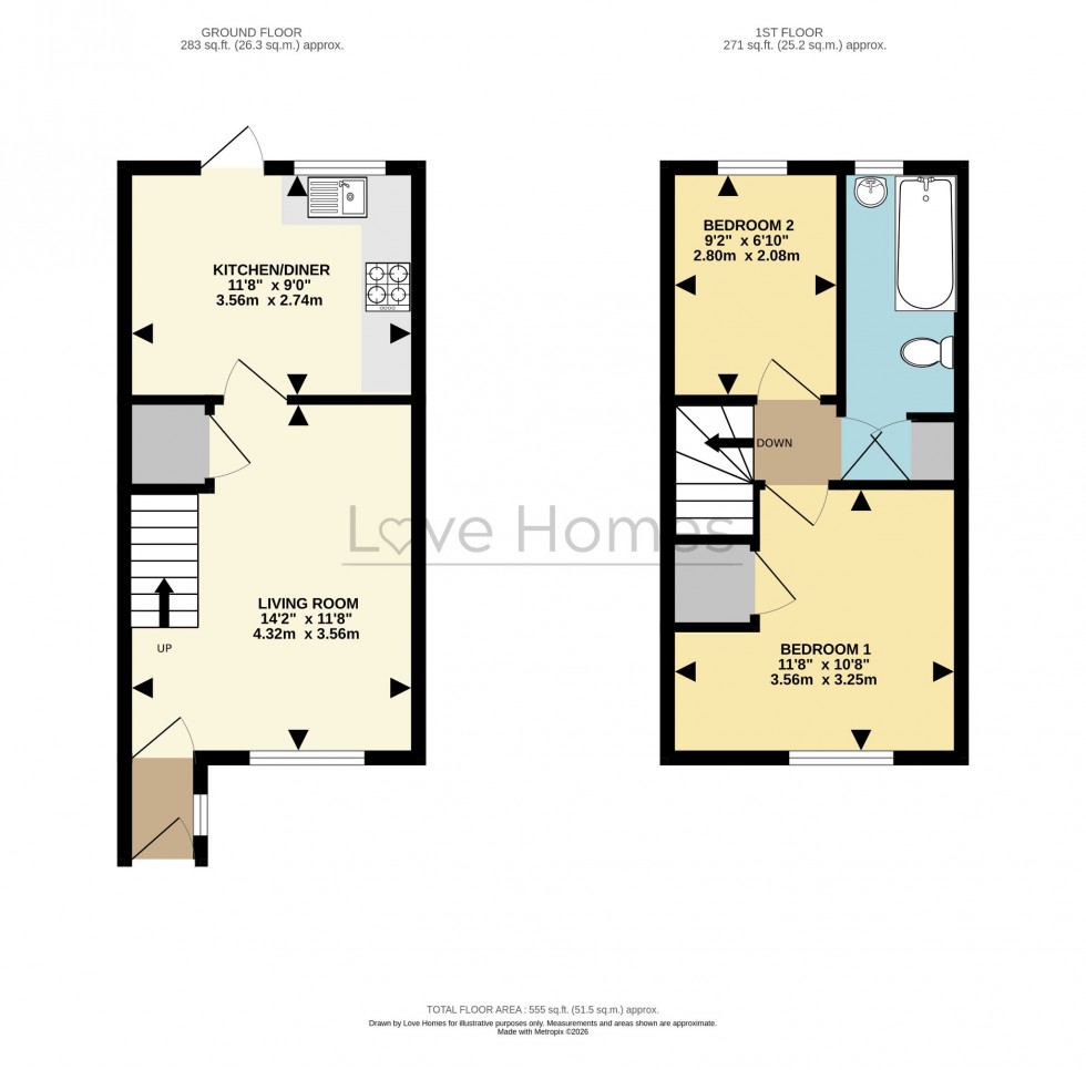 Floorplan for Millwright Way, Flitwick