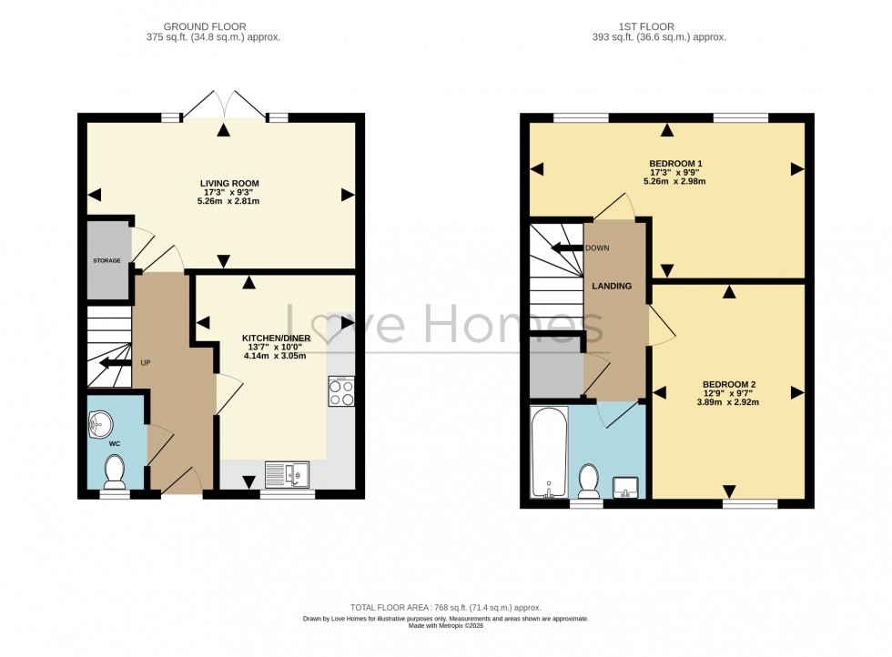 Floorplan for Clay Close, Clophill