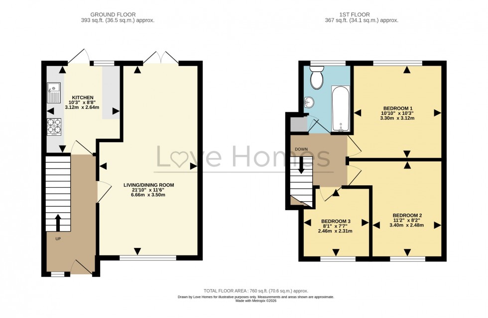 Floorplan for Clover Road, Flitwick