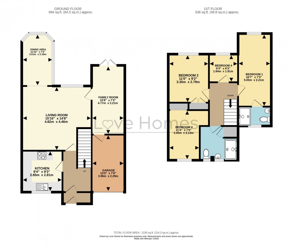 Floorplan for Fir Tree Close, Flitwick