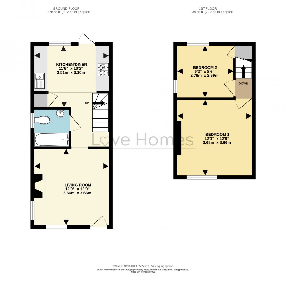 Floorplan for High Street, Westoning