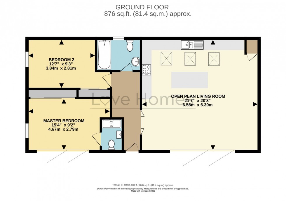 Floorplan for The Laurels, Greenfield Road, Pulloxhill