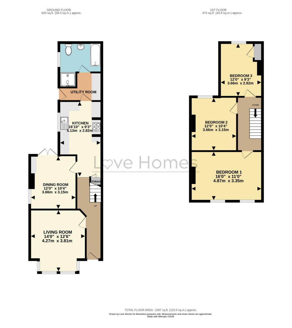 Floorplan for Kings Road, Flitwick