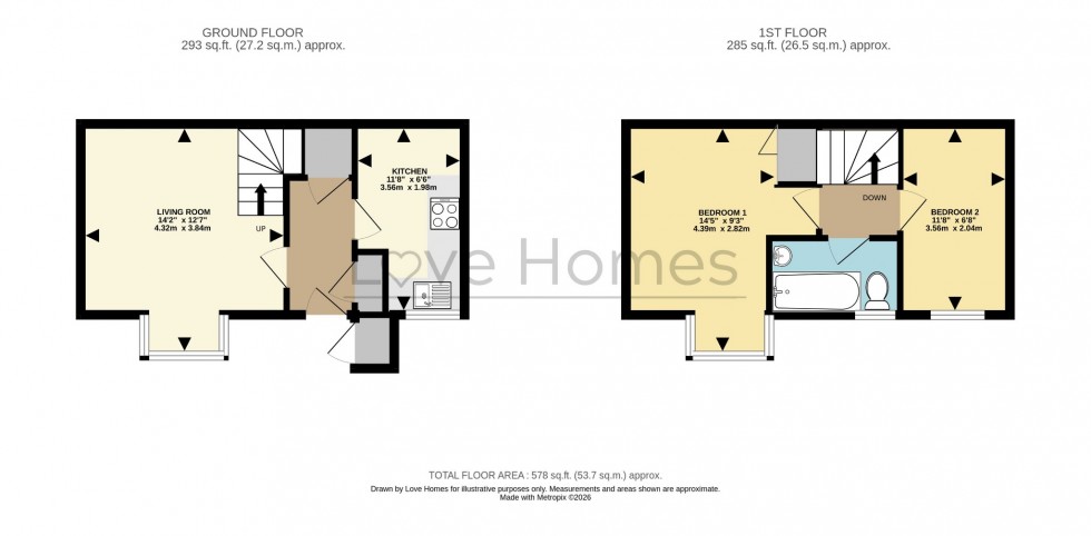 Floorplan for Millwright Way, Flitwick