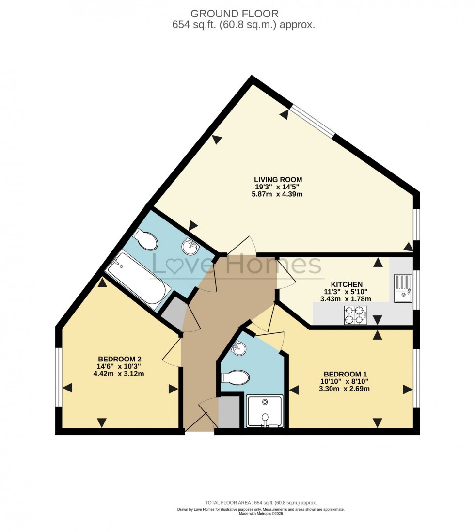 Floorplan for The Hawthorns, Flitwick