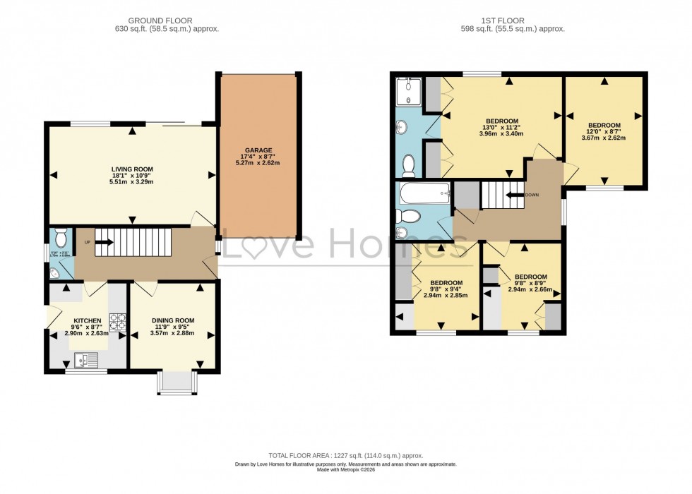 Floorplan for Conway Drive, Flitwick