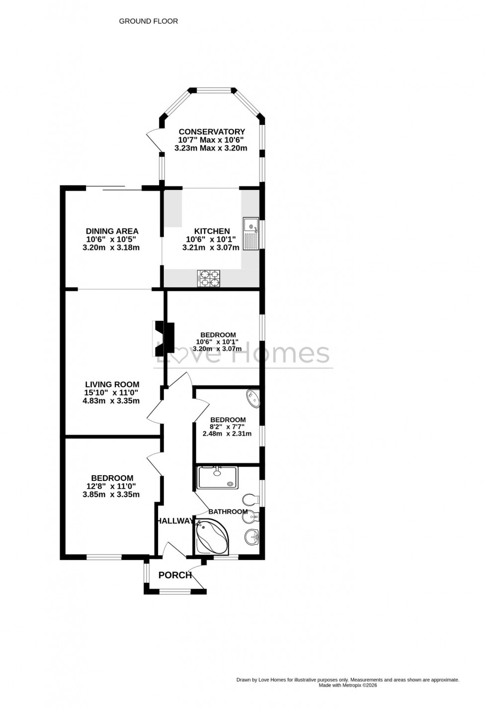 Floorplan for Chalton Heights, Chalton, LU4 9UF