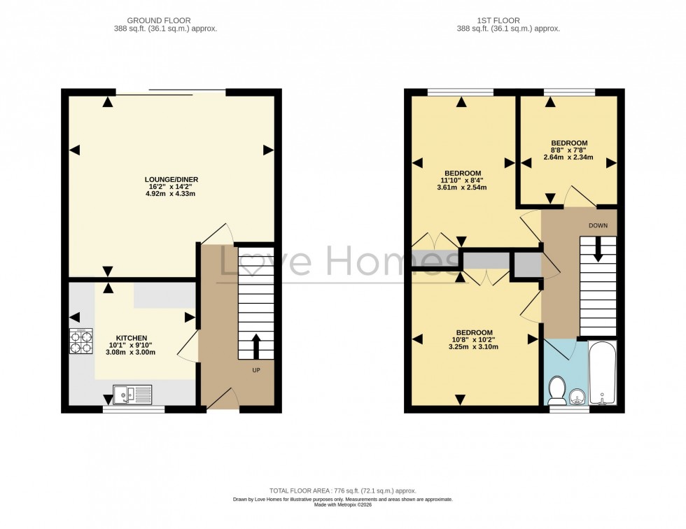 Floorplan for Castle Close, Wilstead