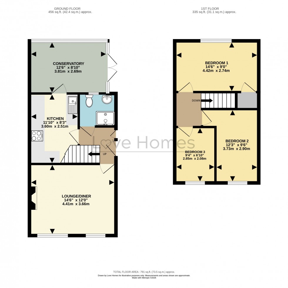 Floorplan for Derwent Rise, Flitwick